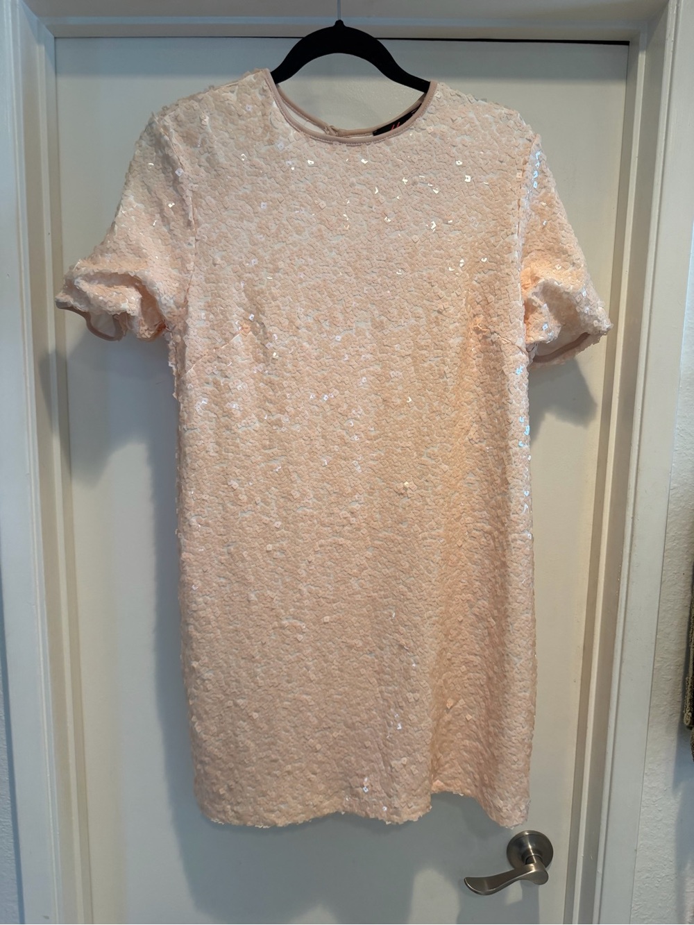 Pink Sequin Shift Dress